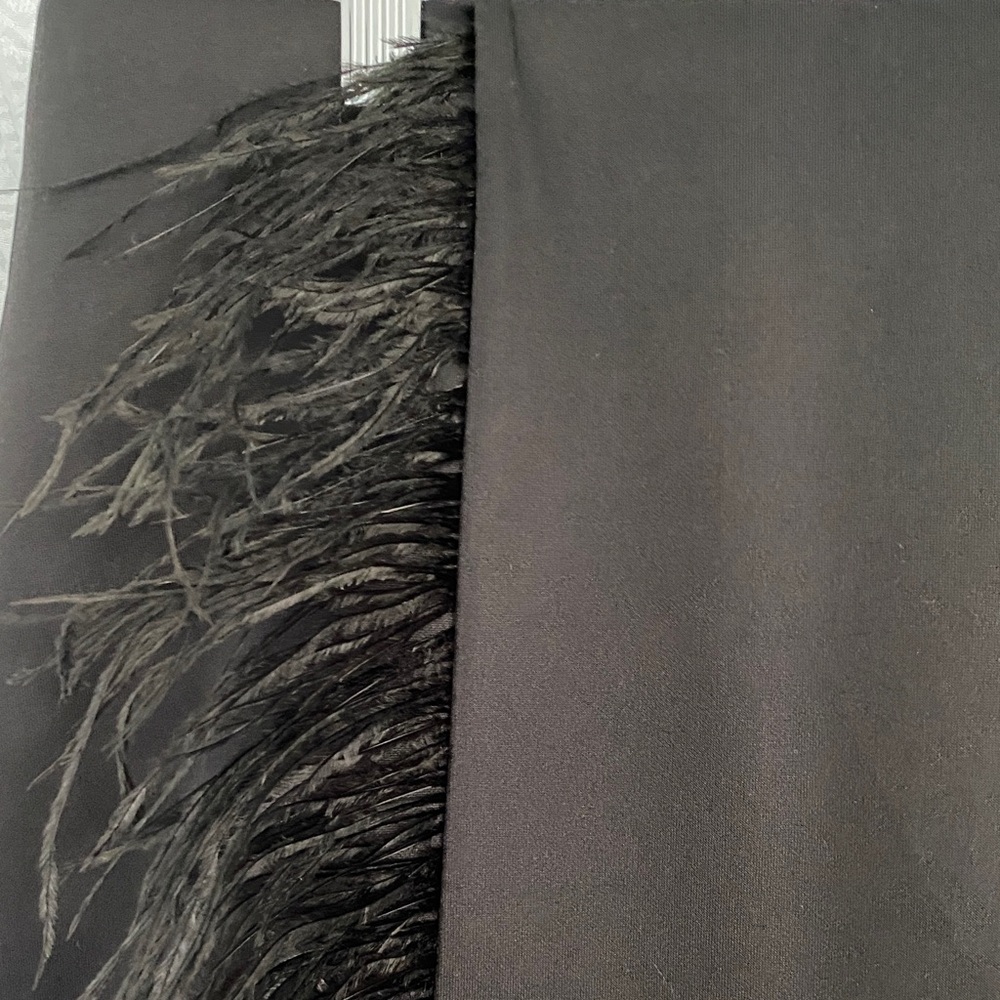 Elegant Black Skirt with Feather Detail - Picture 4 of 12